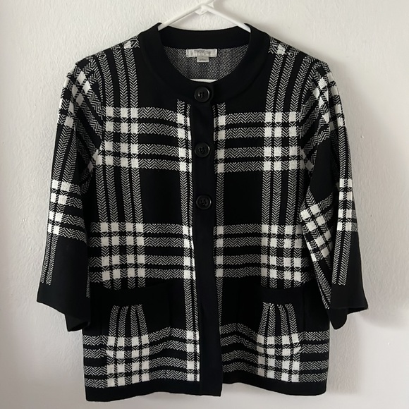 Cardigan Mercer Street Studio - Taille M, Rouge/noir, Mélange Coton, Neuf Avec étiquettes (NWT)
